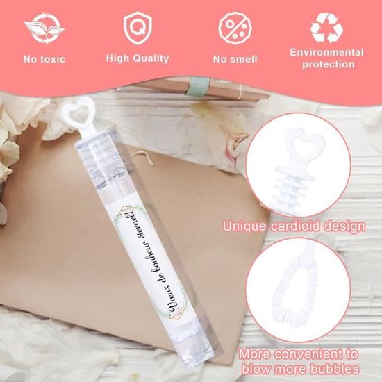 Bulles De Savon Mariage,20 Pièces Bulle Mariage Flacons Avec Poignée