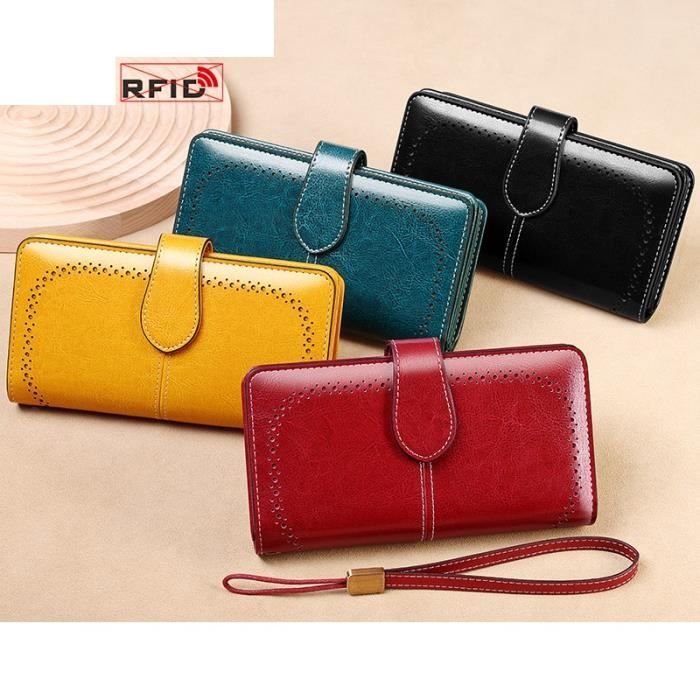 Porte-cartes Femme Pomelo – Cuir Tricolore, Protection RFID, Neuf Avec étiquettes