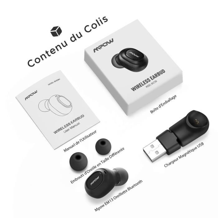 Mini Oreillette Bluetooth USB Kit Main Libre Micro Ecouteur