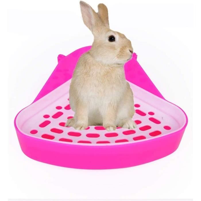 F Fityle Bac à Litière Pour Lapin Avec Grille Pot Triangle Literie