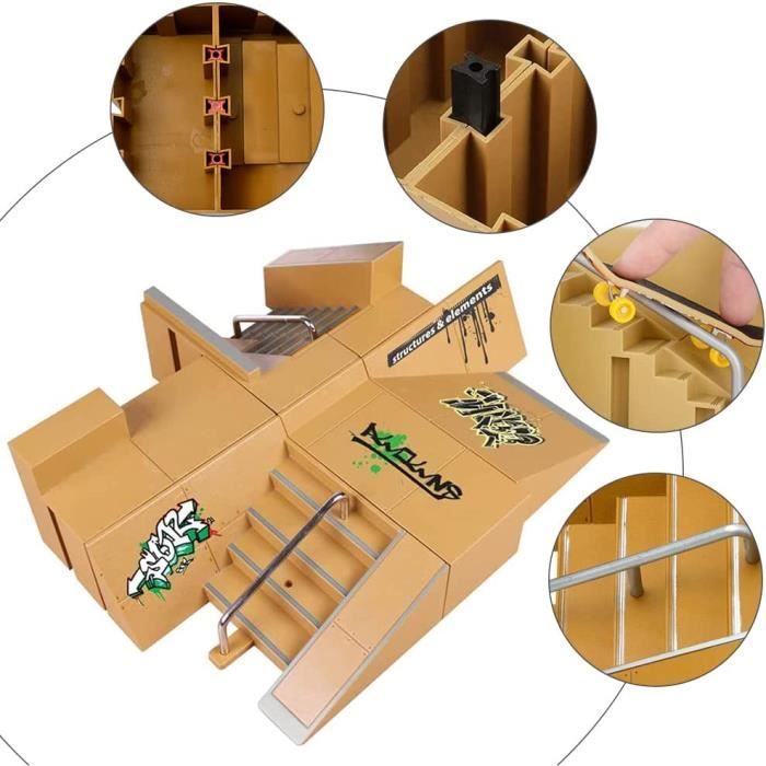 Toddmomy Lot De 2 Rampes De Skate Pour Fingerboard – Plastique – 14x13x11.5 Cm – Noir – Accessoire De Skatepark Miniature – Pour Finger Skaters