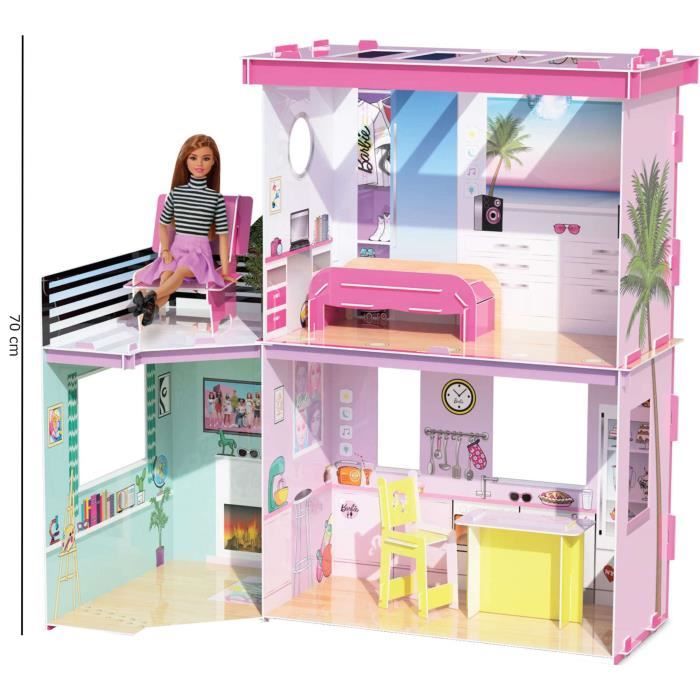 Maison de poupee Barbie a assembler 70 cm Kit creatif Maker Kitz Cdiscount Jeux Jouets