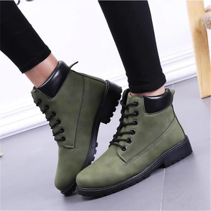 Bottines militaires en cuir noir pour femme AFJ JEEP Nouvelle collection 2017