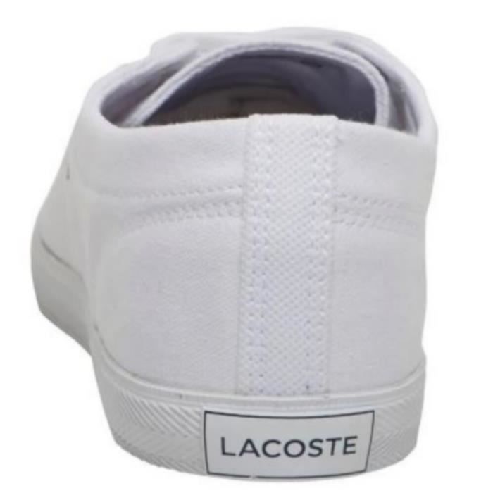 Baskets Blanches RBC Lacoste en Toiles Pour Femme Blanc Cdiscount Chaussures