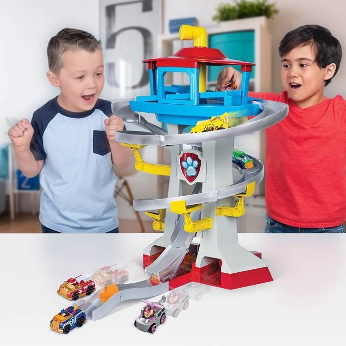 LA PAT' PATROUILLE QUARTIER GÉNÉRAL Complet avec Tour de Contrôle Toboggan  Ascenseur Figurine Véhicule Chase Jouet Enfant 3 Ans et + - Cdiscount Jeux  - Jouets