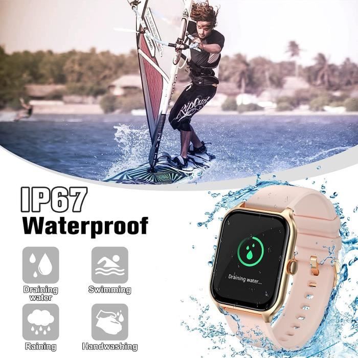 Montre Connectée Repondre Appel Bluetooth Et Sms, 1.96 Smartwatch Sport  Tactile Homme Femme Avec Assistant Vocal-Podomètre-S[H682]