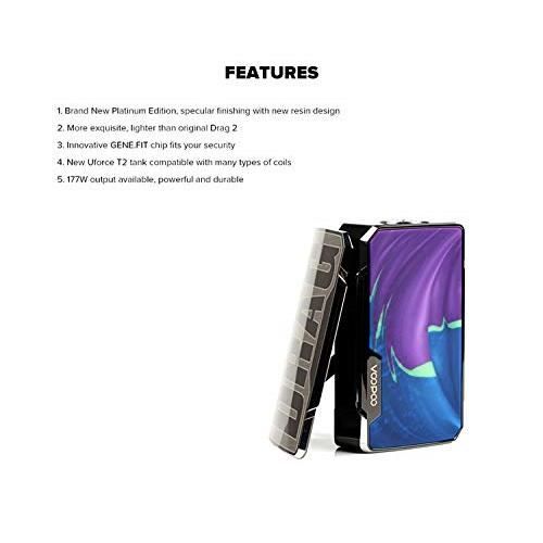 VOOPOO Drag 2 Platinum Edition Kit Cigarette Electronique Kit de dmarrage  5ml (Platine-Feu Nuage) - Cdiscount Au quotidien