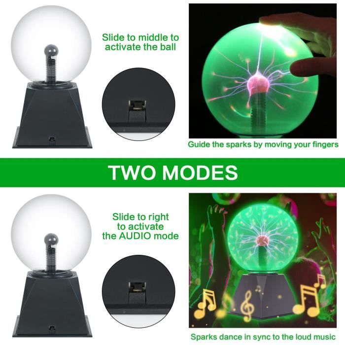 6 lampe boule à plasma son et tactile sensible - Cdiscount Maison