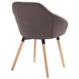 JM 1pc Chaise de salle à manger Design Scandinave Taupe Tissu 62x54x83,5cm|3269-3
