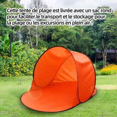 Tente De Plage Tonfarb - 3 Personnes, Sol Amovible, Anti-UV UPF 50+, Légère 1,4 Kg, Coupe-vent, Pour Sable Et Jardin