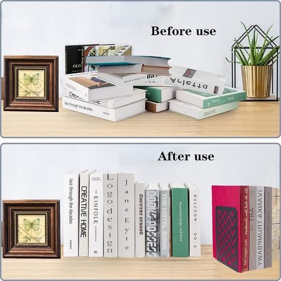 Lot De 2 Serre-Livres Décoratifs En Métal Doré Avec Aspect Decoupe 98289677