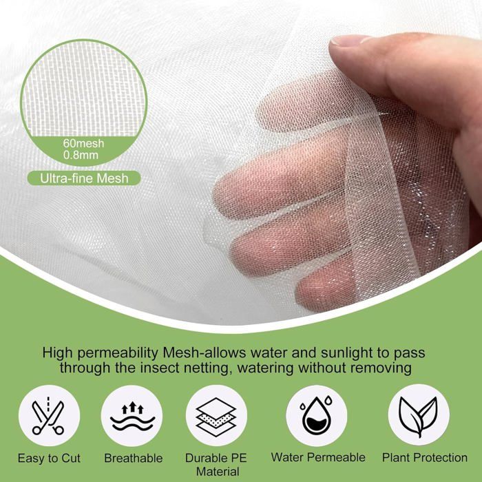 Filet Anti Insecte Potager 3mx5m,Ultra Fine Anti-Insecte en Maille ...
