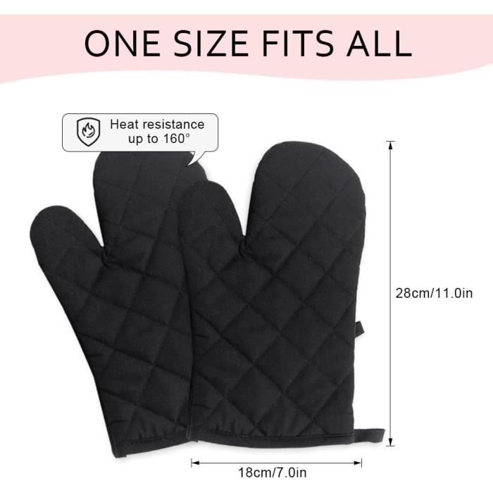 Lot De 4 Gants Et Maniques Cuisine, Résistants à 350 °C, Coton Doux Silicone Epais Verts Patisserie 92036732