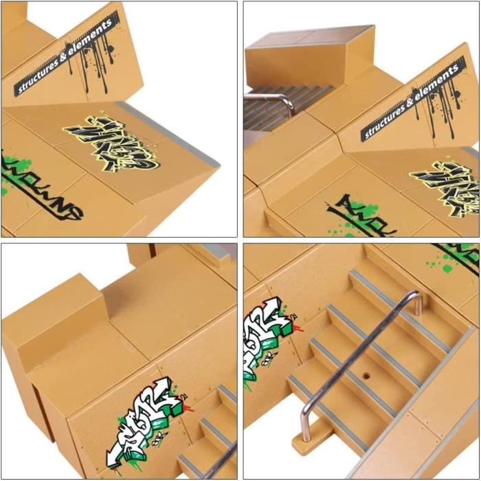 Toddmomy Lot de 2 Mini rampes de Rechange pour Skateboard Park – Finger Sport Supply Skate Ramp Fingerboards Prop Park Obstacle Mini Skateboard Accessories