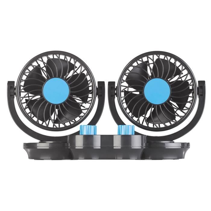 Double Ventilateur 6W 12V 2 Vitesses VT-60.car Lescars - Orientable Pour Voiture