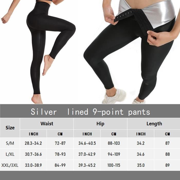 Legging de Yoga Noir Forte Compression Thermique Taille Haute Anti Cellulite Pour Femme