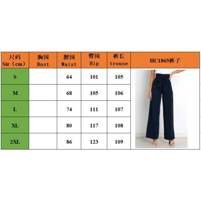 Pantalon Femme Tailleurs Pantalon Fluide Taille Haute avec Ceinture Large Brique LIAOPUFUS