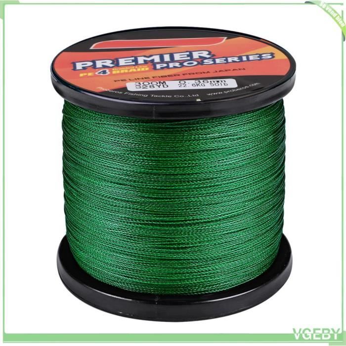 Fil De Pêche Tressé Vert Kaki Foncé – 100 M à 2000 M – 2,7 à 136 Kg – Ultra-Résistant Abrasion – Sans Étirement – Ne Se Décolore Pas