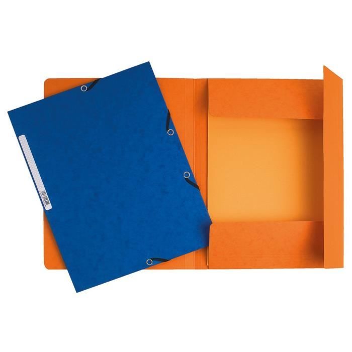 Chemise à élastique 3 rabats - A4 - Orange - Exacompta - Opportunité