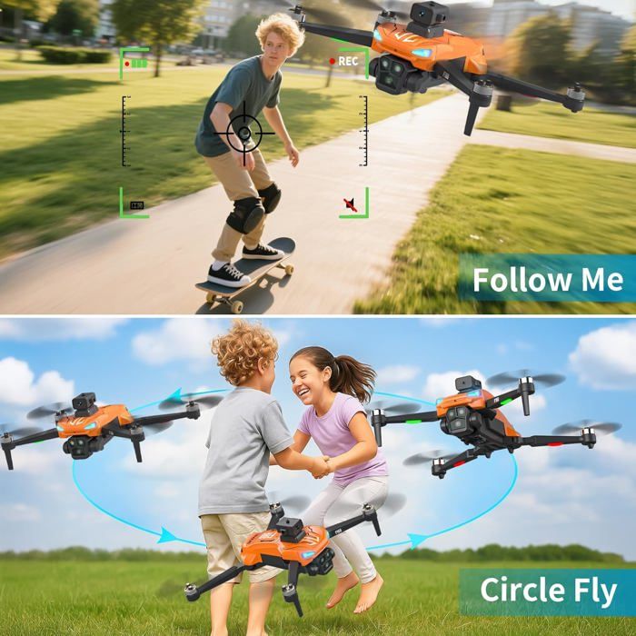 Drone GPS avec Caméra 4K, Évitement d'Obstacles Automatique, Quadricoptère Pliable, Lentille Ajustable à 90°, Vol par Trajectoire, Écran de Télécommande 4,5 pour Débutants et Adultes Drone GPS avec Caméra 4K, Évitement d'Obstacles Automatique, Quadricoptère Pliable, Lentille Ajustable à 90°, Vol par Trajectoire, Écran de Télécommande 4,5 pour Débutants et Adultes