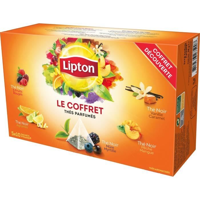 LIPTON Coffret de thé Noir - 5 variétés x 10 sachets - Cdiscount Au  quotidien