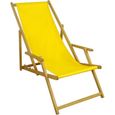 Chaise longue de jardin jaune - ERST-HOLZ - 10-302N - Pliante - Bois massif - Dossier réglable-0