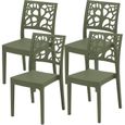 Lot de 4 chaises de jardin TETI ARETA - 52 x 46 x H 86 cm - Vert olive-0