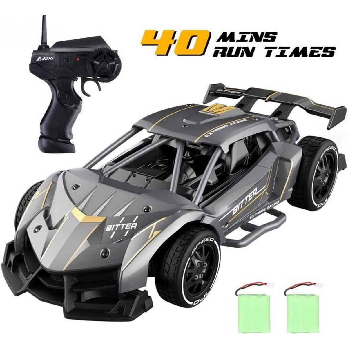 Voiture Telecommandee Pour Enfant Jouet Voiture De Course Rc 1 20 Metal Voiture Radiocommandee Equipe 2 4ghz Cadeau Garcon Gris Achat Vente Camion Enfant Cdiscount