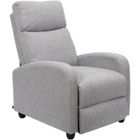 Fauteuil de relaxation - HOME DECO FACTORY - DREAM - Inclinable - Tissu Gris - Bois - L 67 x P 98 x H 97 cm
