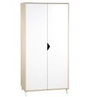 Armoire bébé - BABY PRICE - Scandi naturel - 2 portes - 3 étagères - 1 tringle penderie