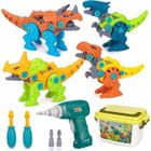 LANGTU Dinosaure Jouet Démonter Dinosaure Garçon 3 5 6 Ans,avec Boîte de Rangement Perceuse Électrique,DIY Construction, jouet enfant