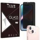 Tikawi x2 Verres trempés Anti Espion Iphone 14 (6.1') [1 Ecran + 1 Caméra] Résistance 9H Protection Avant + Arrière [Anti-traces]