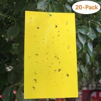 Lot de 20 Pièges à insectes à des fins agricoles, sticky pièges de colle double face- attaches fournies (25*20cm)
