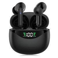 Ecouteurs Bluetooth Sans Fil, BIENCOME Bluetooth 5.3 HiFi Stéréo Contrôle Tactile 60 Heures Écran LED pour iOS et Android, Blanc