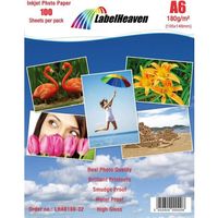 LabelHeaven - 100 Feuilles Papier Photo A6 105x148mm Premium Haute Brillance 180g
