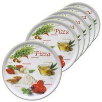 Set de 6 assiettes à pizza Napoli Pizzafoods vert 31cm