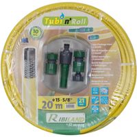Batterie d’arrosage complet tuyau anti-vrille - L20m - Ø 15m - Vert - Protection anti-UV - Arrosage de jardin