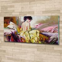 Tableau sur toile visage de femme abstraction géométrique 60x90 1233140372