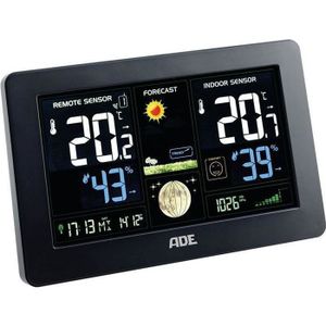 Noir Intérieur Extérieur Thermomètre Hygromètre avec Capteur LCD Écran Horloge Numérique pour Moniteur Température Humidité Osaloe Station Météo sans Fil 
