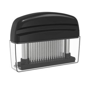 noir Aiguille attendrisseur de viande 56 lames en acier inoxydable brosse de nettoyage attendrisseur daiguille steak poulet et poisson ustensiles de cuisine durables pour la cuisson de la cuisine