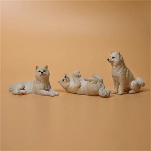 FIGURINE - PERSONNAGE JS2215C - JXK-Mini chien modèle Shiba Inu pour enfants, Collection d'animaux, Décoration de voiture réaliste,