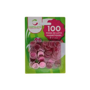 Lot De 100 Pions Magnétiques Violet – Accessoire Pour Jeu De Loto Ou Bingo – Transparent Fluo – Diamètre 17,4 Mm – Dès 3 Ans