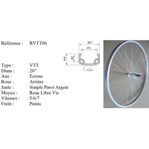 Roue arrière vélo 700 5 vitesses 2025