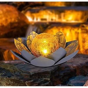 LAMPE DECORATIVE Lampes solaires de jardin en forme de lotus, lampe