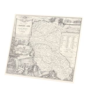 OBJET DÉCORATION MURALE Tableau Décoratif  Aisne et Champagne Département Carte Ancienne France Région (71 cm x 60 cm)