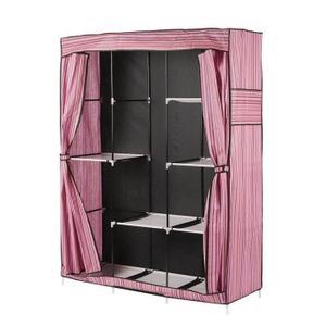 Leshp Armoire De Chambre Diy Style Contemporain En Tissu Metall