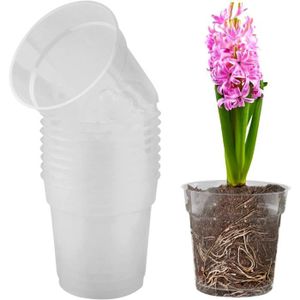 JARDINIÈRE - BAC A FLEUR 10 Pièces Pot de Fleurs Plastique Transparent Pot à Orchidée en Plastique Transparent Pot à Orchidée en Plastique Transparent av50