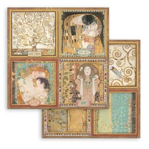 BLOC NOTE Papier scrapbooking 'Klimt - 4 Cards' de Stamperia