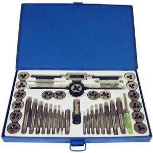 Coffret 40 Filières Et Tarauds Silverline - Tailles De 3 à 12mm, Neuf, Référence 13720