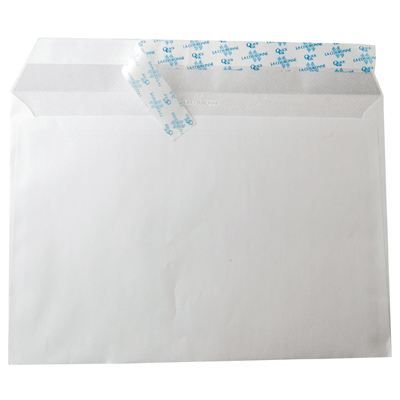 50 Enveloppes Kraft Blanc A4 Avec Fenêtre - Format C4 229x324mm - Fermeture Autocollante - 90g/m²